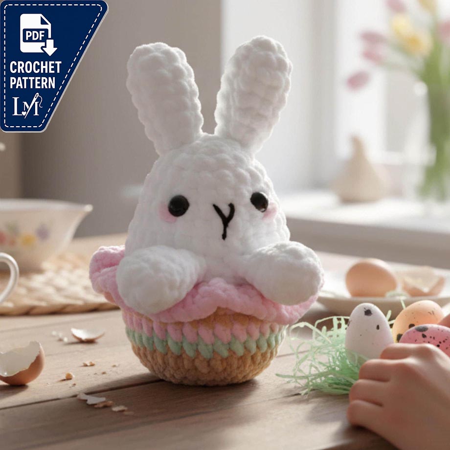 Crochet Easter Bunny Egg Pattern Amigurumi Plushie Spring Decor Gift